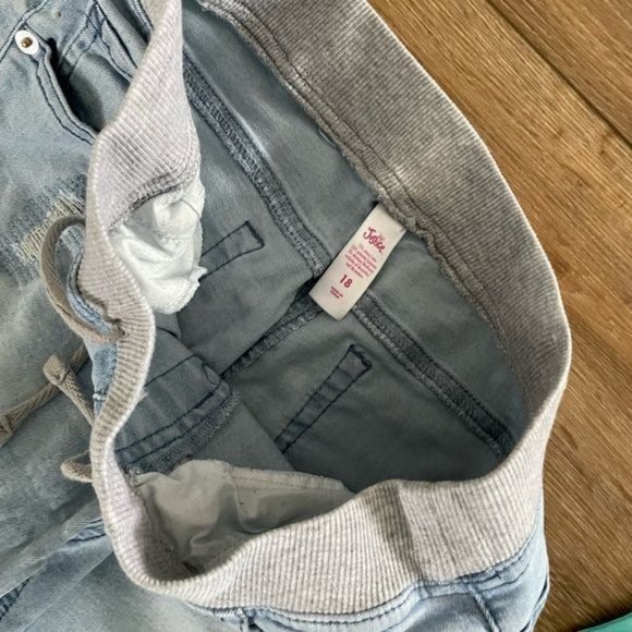 Bundle of 2! Justice Waistband Light Wash Jeans & Justice Kitty Tank Top Sz 18 - Picture 10 of 10